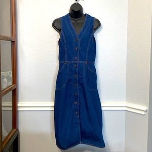 Levi’s 70s vintage sleeveless denim button front dress